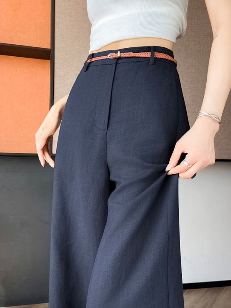 Tailored Trouser Wide - 하이웨이스트 네로우컷 린넨 코튼 와이드 레그