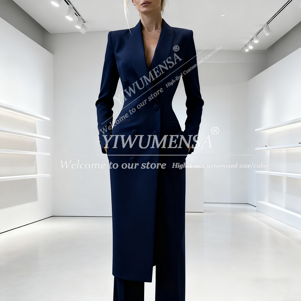우아한 여성 정장 2피스 더블 브레스티드 피크 라펠 재 - Womens Blazer 리뷰 및 가격