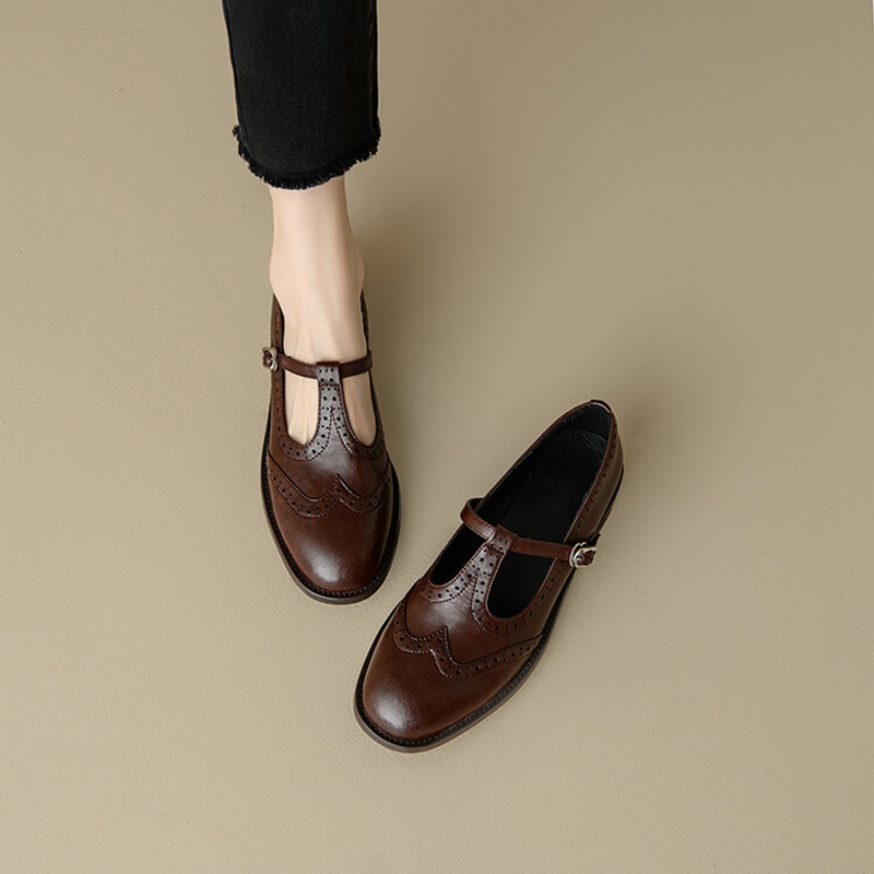여성용 스플릿 가죽 신발, 라운드 토 메리 제인, 로우 - Womens Heels 리뷰 및 가격