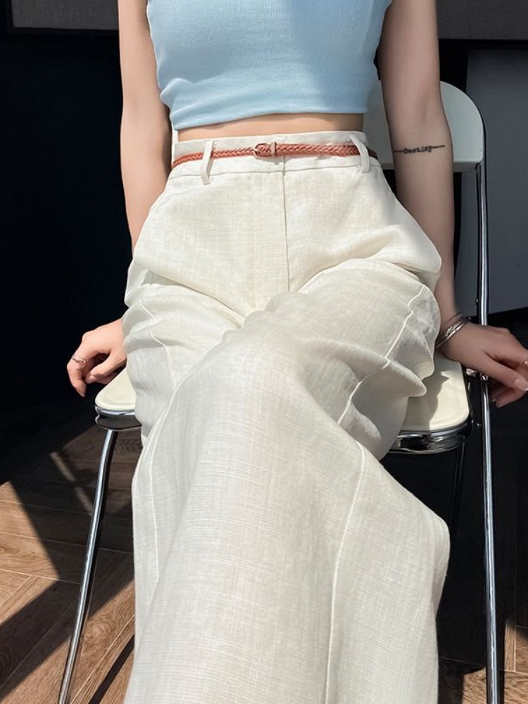하이웨이스트 네로우컷 린넨 코튼 와이드 레그 팬츠 여성 - Tailored Trouser Wide 리뷰 및 가격