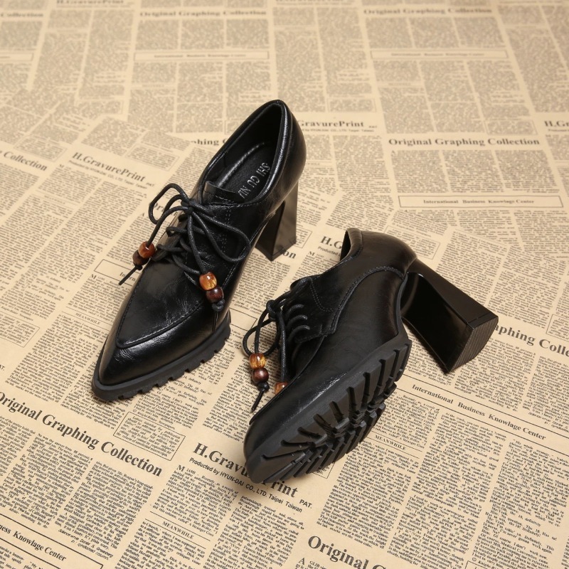 레트로 스트랩 디자인 딥 마우스 여성용 블록 힐 플랫폼 - Pump Heel Block 리뷰 및 가격
