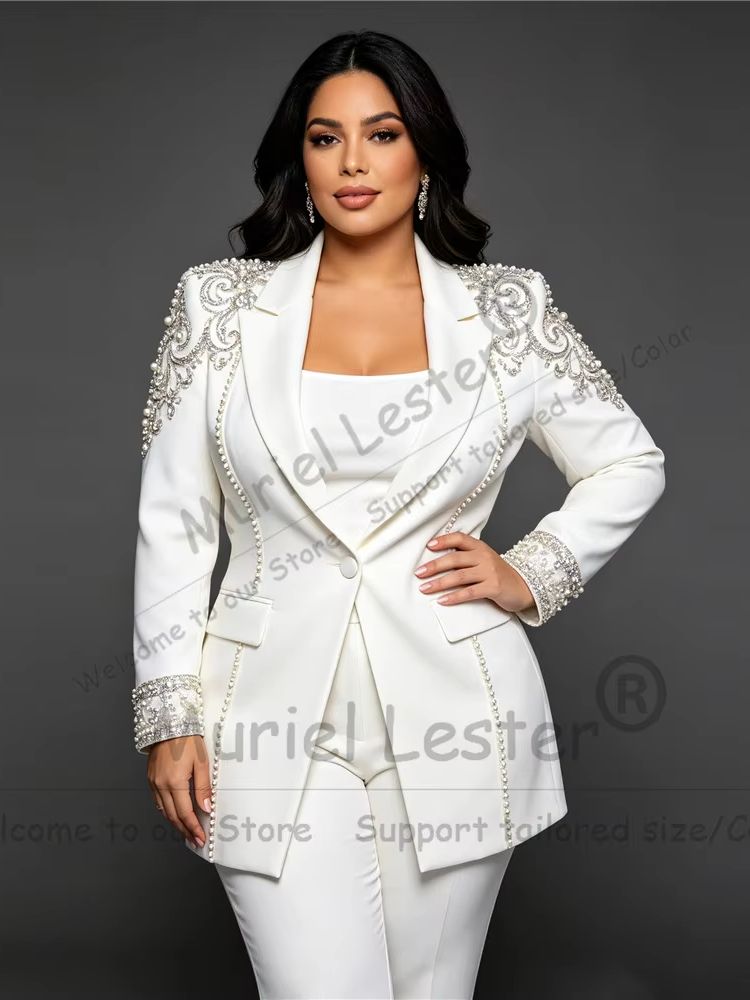 수제 여성 정장 또는 웨딩 크리스탈 비즈 장식 재킷 바 - Womens Blazer 리뷰 및 가격