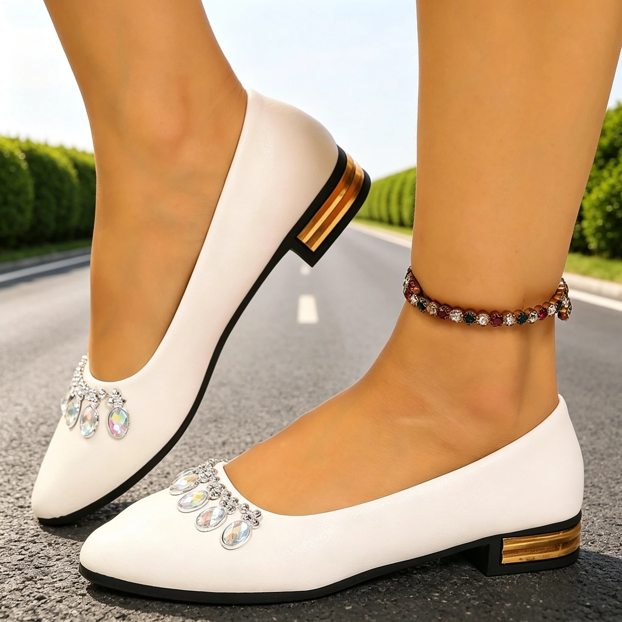 여성 플랫 포인티드 토 발레 슈즈 플러스 사이즈 플랫  - Womens Heels 리뷰 및 가격