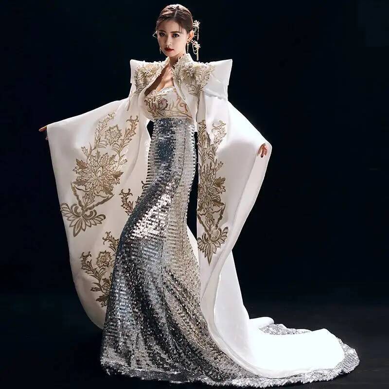우아한 중국풍 스타일의 이브닝 드레스, 여성용 자수 장 - Formal Dress 리뷰 및 가격