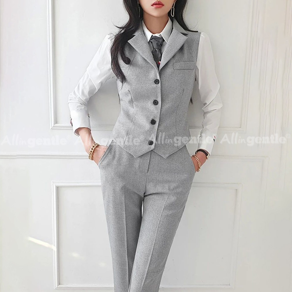 올링젤틀 맞춤 여성 바지 정장 3피스 슬림핏 칼라리스  - Womens Blazer 리뷰 및 가격